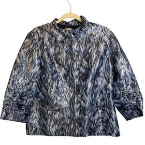 Chico's Jacket Women's Size Large full zip‎ Metallic Purple Silver Chico's 2